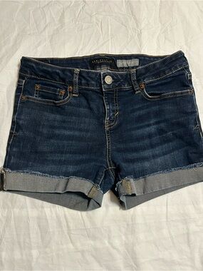 Aeropostale Dark Blue Rolled Hem Denim Shorts